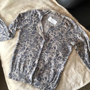 Animal Print Banana Republic Cotton Cardigan